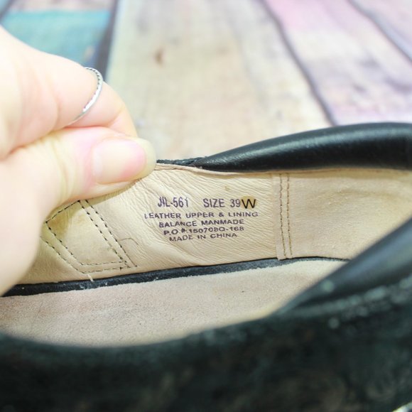 Alegria Black Embellished Paisley Mary Janes Comfort Shoes Size 39 US 9 - Picture 8 of 9